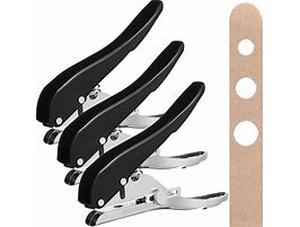 lot 2831 image: MorningRo 3 Pack Single Hole Punch Large Hole Punch 14 516 38 Inch Heavy Duty Hole Puncher Paper Punch Portable Hand Held Punch for Paper Cards Plastic Cardboard