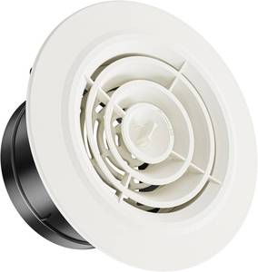 lot 2838 image: 4 Inch Round Air Vent, HG Power Adjustable ABS Vent Cover, White Louver Grille Vent Fit for Bathroom, Office, Kitchen, Ventilation Use - Opening Size 3.74