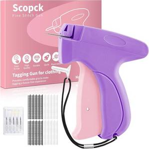 lot 2852 image: Stitch Gun for Clothes - Handheld Stitch Gun Quick Clothing Fixer - Tagging Gun - Includes 6 Needle, 1000 Black Fasteners & 1000 White Fasteners
