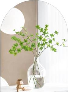 lot 2856 image: QEEYON 14 x 12 inch Glass Arched Bathroom Mirror, Frameless Wall Mounted Vanity Mirror for Bathroom, Bedroom, Entryway, Living Room, Hallways