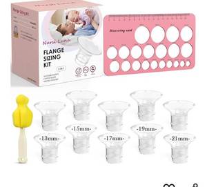 lot 2864 image: Nursi Luna Flange Sizing Kit 3 in 1 with 10PCS Flange Inserts 1315171921mm, Silicone Flanges Insert Kit for 24mm FlangeShield, Pumping Essentials Kit for Moms