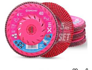 lot 2869 image: Expert Ceramic 4 12 Flap Disc 40 Grit for Angle Grinder with Speed HUB, Type 29 Flap Sanding Disc, High Density Trimmable Grinding Wheels for Stainless Steel, Sheet Metal (5 Pack)