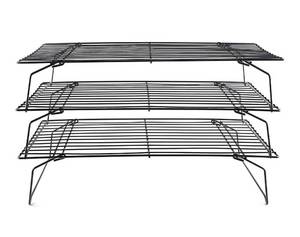 lot 2885 image: Cooling Rack, 3-Tier Stainless Steel Stackable Baking Cooking Cooling Racks for Cooling Roasting Grilling, Collapsible & Heavy Duty, Oven & Dishwasher Safe