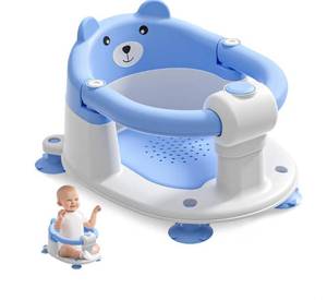 lot 2886 image: Baby Bath Seat for Babies 6 Months & up, Non-Slip Toddler Bath Seats for Babies Sitting Up, Safe Infant & Newborn Bathtub Chair with 4 Suction Cups & Soft Cushion for Shower,Blue
