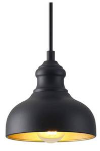 lot 2900 image: GOALPLUS 7in Dome Outdoor Pendant Barn Light Black and Brass Kitchen Island Hanging Light Fixture Exterior Small Porch Pendant Lamp Farmhouse Bedroom Hanging Lamp for Bathroom Shop Cafe, Ajustable