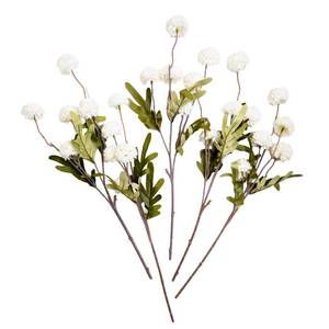 lot 2903 image: MOEFAL Pompon Mum Artificial Flowers 5pcs, Faux Silk Mini Chrysanthemum Ball with Stems, 25 Heads 18 Bulk Fake Wedding Filler Flowers for DIY Bouquet Centerpieces Arrangements Vase Decor - White