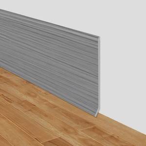 lot 2905 image: LSGCQ Flexible Baseboard Molding Trim 4 Inch x 20 Feet Self-Adhesive Vinyl Wall Base Peel and Stick Cove Base Rubber Wall Moulding Trim (Wood Grain Light Gray)