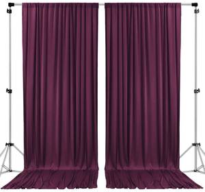 lot 2912 image: AK TRADING CO. 10 feet x 8 feet IFR Polyester Backdrop Drapes Curtains Panels with Rod Pockets - Wedding Ceremony Party Home Window Decorations - Eggplant Purple
