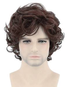 lot 2915 image: Topcosplay Men Wigs Dark Brown Short Curly Layered Cosplay Halloween Character Costume Man Wig