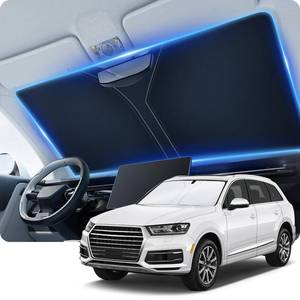 lot 2918 image: SINGARO 300T Universal Car Windshield Sun Shade, Foldable Reflective for Windshield & Window Shades with Overlapping Design, Car Interior Accessories (55 L x 26.7 W)