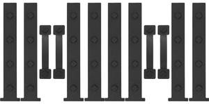 lot 2928 image: HILLMASTER 2 Pack Magnetic Garage Door Decorative Hardware, 12 Pieces Rectangle Garage Door Magnets Accents Attractive Curb Appeal Faux Hinges Handles Decor Hardware Kit, Black(8 Hinges4 Handles)