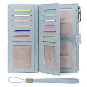 lot 2930 image: GAEKEAO Wallets for Women Leather RFID Blocking Large Capacity Card Case Ladies Wristlet Clutch Wallets Zipper Pocket with 4 ID Windows 20 Card Slots