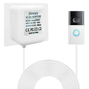 lot 2935 image: jiooyy 24V 500mA Doorbell Power Adapter - 16.4ft Long C Wire Power Supply, Doorbell Transformer Fits Ring, Nest Hello, Wyze, Eufy Video Doorbells and Sensi,Nest,Honeywell Thermostat(White)