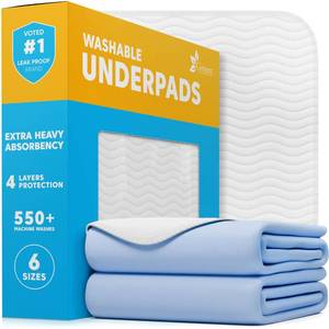 lot 2940 image: GREEN LIFESTYLE Washable Underpads - Large Bed Pads for use as Incontinence Bed Pads, Reusable Pet Pads, Great for Dogs, Cats, Bunny, Seniors Bed Pad (Pack of 2 - 41x41)