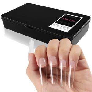 lot 2941 image: Wellquinn Square Nail Tips Full Cover, Long Clear Professional Acrylic Tips, Long Lasting Utra-hard False Nails Press on Nails for Nail Extension Manicurists, 360Pcs