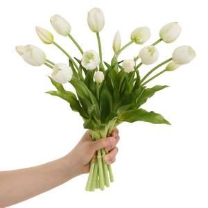 lot 2946 image: Amore Florals 15 Pcs White Tulips Artificial Flowers Faux Tulips Real Touch Latex Fake Flower Bouquet for Spring Wedding Home D�cor Centerpiece Arrangements