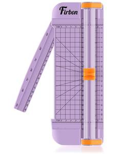 lot 2954 image: Firbon Purple A5 Paper Cutter, Straight Small Paper Trimmer with Side Ruler for Scrapbooking Craft, Paper, Coupon, Label, Cardstock