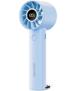 lot 2974 image: Gaiatop Portable Mini Fan, 3 Speed Handheld Fans with Power Display Flashlight, USB Rechargeable Battery, Lightweight Personal Cooling for Women Men Indoor Outdoor Travel Blue