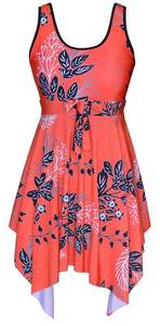 lot 4017 image: DANIFY Womens Plus Size Swim Dress Tummy Control Swimdress Cover Up Swimwear Retro Skirted Swimsuits One Piece Bathing Suit Red Floral size 52