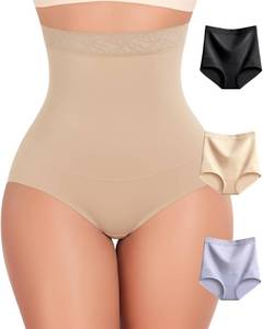 lot 4029 image: FINETOO Womens Tummy Control Shapewear Underwear High Waisted Seamless Panties Girdle Full Coverage Postpartum Briefs XXXL