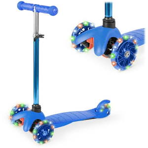 lot 3001 image: Best Choice Products Kids Mini Kick Scooter Toy w Light-Up Wheels and Height Adjustable T-Bar - Blue