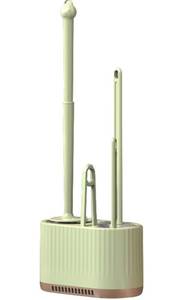 lot 3012 image: Basaza Toilet Brush and Holder Set Toilet Bowl Cleaning Brush and Holder for Bathroom 4 in 1 Light Green Toilet Bowl Cleaner Brushes & Holders Bathroom Accessories Floor Standing or Wall Mounted