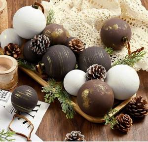 lot 3024 image: Waipfaru 14Pcs Large(3.152.36) Neutral Textured Christmas Balls Ornaments Vintage Rustic Christmas Tree Decorations Shatterproof Hanging Ball for Xmas Farmhouse Decor(Weathered Oak Color)