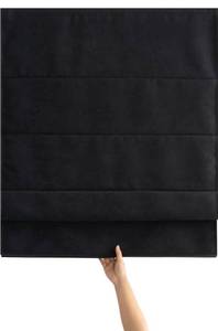 lot 3038 image: Decleaf Blackout Roman Shades Cordless for Windows, Pull Down Window Shades Blinds with Heavy 430GSM Chenille & White Backing & Thermal Insulated & Hidden Cords, 29x48 Inches (Mottled Black)
