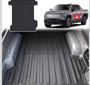 lot 3042 image: Truck Bed Mat Compatible with 2024 2025 Chevy Chevrolet Silverado EV WT&RSTGMC Sierra EV Denali (5ft Short Bed Bedmat) TPE All Weather Protection Heavy Duty Pickup Car Bed Cargo mat Accessories