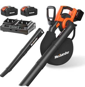 lot 3095 image: MAXLANDER Cordless Leaf Blower & Vacuum with Bag, 3-in-1 Brushless Battery Powered Leaf Vacuum Mulcher 40V 170MPH 360CFM 5 Speeds Leaf Blowers for Lawn Care 2x4.0Ah Battery & Charger Included