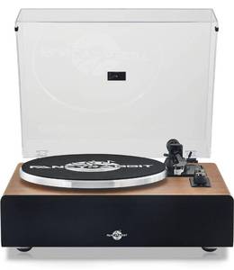 lot 3100 image: Record Player with Speaker, Vinyl Record Turntable with Magnetic Cartridge for Home Decoration and Entertainment, Vinyl Record Player Suitable for Christmas or Birthday Gift (Walnut)