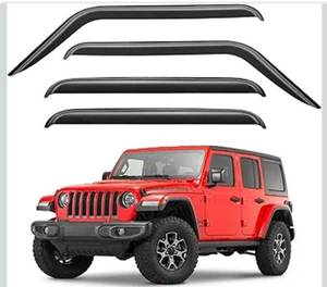 lot 3102 image: Window Visors Rain Guards for 2018-2026 Jeep Wrangler JL & 2020-2026 Jeep Gladiator, Out-Channel Window Vent Wind Deflectors Visors Shades