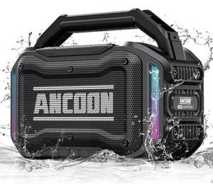 lot 3106 image: ANCOON Speakers Bluetooth Wireless 80W(Peak) Loud Speaker with Bass, 20H Playtime, IPX6 Waterproof, Large Jobsite Speakers for Work, Outdoor, Workshop, Garage, Portable Speaker with TWS (Black)