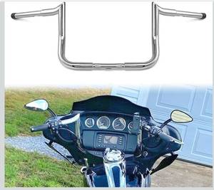 lot 3113 image: Mofun Chrome 12 Rise Handlebar 1-14 Bagger Handlebar Ape Hanger Compatible with Harley Touring Street Glide Electra Glide Models 1986-2023 with Batwing Fairing, Ultra Limited 2024