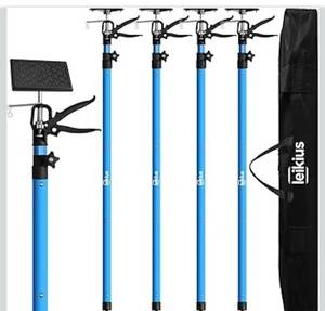 lot 121 image: 4PK Steel Cabinet Jacks for Installing Cabinets,45.3-114.3 Inches Zip Wall Dust Barrier Poles,Quick Support Rod,Adjustable 3rd Hand Support System,Telescopic Third Support Pole for Zipwall