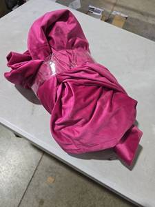 lot 3136 image: Pink Velvet Curtains 2 Panels