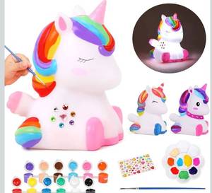 lot 3168 image: dededa Paint Your Own Unicorn Night Light Art Kit, Arts and Crafts for Kids Ages 4-8,Unicorns Gifts for Girls Painting Kit Unicorn Toys for Kids 4 5 6 7 8 9 10 11 12 (1Pc)