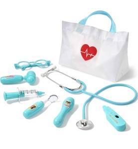 lot 3171 image: Phobby Kids Doctor Kit, 8 Pieces Toddlers Doctor Playset with Medical Storage Bag & Real Stethoscope, Pretend Play Doctor Toys Birthday Gift for Boys Girls Aged 3 4 5 6 (Green)