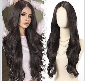 lot 3177 image: testar Black Wigs Lace Front Wig Ready to Wear 13x6 HD Glueless Body Wave Lace Wig for Women Heat Resistant Synthetic Fiber Wig Long Wavy Wig Natural Black (28 Inch)