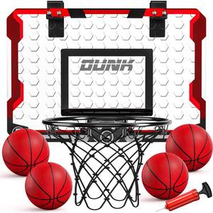 lot 3192 image: TEMI Basketball Hoop Indoor, Mini Basketball Hoop with 4 Balls, Over the Door Basketball Hoop for Kids and Adults, Basketball Toys for Boys Girls Age 3 4 5 6 7 8 9 10 11 12 - Kids & Teens Gift Ideas