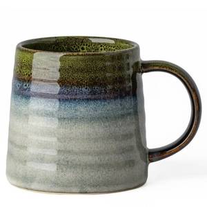 lot 3196 image: TaoTaojarvie Ceramic Coffee Mugs, 16oz, Large Capacity, Wide Bottom, Transmutation Glaze Craft, Handmade Pottery Mug, Tea Cups with Handle for OfficeHome, Dishwasher and Microwave Safe (Light Green)