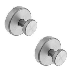 lot 3215 image: Bntuk Suction Cup Hooks for Shower, Removable Towel Hooks for Bathroom Window Glass Door Wall, Bath Robe Looafh Hook for Hanging - 2 Pack, Silver