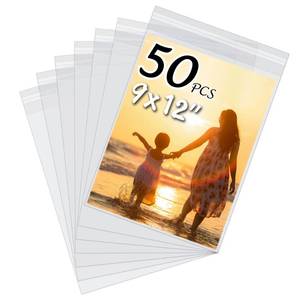 lot 3232 image: 50 Pack Acid-Free Crystal Clear Sleeves Storage Bags for 9x12 Art PrintsPicturesPhotosFraming Mat Mattes (Bag Size 9 38x12 25)