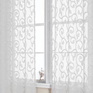 lot 3250 image: OWENIE Furman Sheer White Curtains 84 inches Long for Bedroom Living Room 2 Panels Set, White Curtains Jacquard Clip Light Filtering Semi Sheer Curtain Rod Pocket Window Drapes, 2 Pcs Each 40 W 84 L