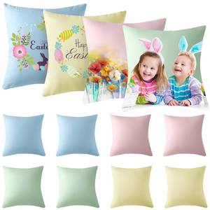 lot 3256 image: Kinlop 7 Pcs Colorful Sublimation Blanks Pillow Cases 18 x 18 Inch Pastels White Cushion Covers Square Heat Transfer DIY(18 x 18 Inch,Elegant Color)