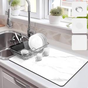 lot 3268 image: Drying Mat for Kitchen Countertops, Coffee Mat Hide Stain Rubber Backed Absorbent Dish Drying Mat