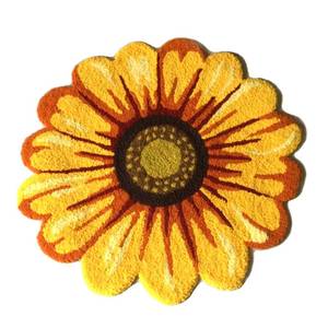 lot 3274 image: Syhonic Handmade Sunflower Rug Mat 25x25 Inch Flower Shape Floor Mat Washable Non-Slip Bath Mat Floor Rugs for Bedroom,Living Room,Kitchen,Bathroom(Yellow)