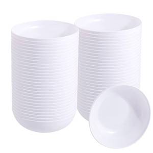 lot 3285 image: bUCLA 50Pack 12oz White Plastic Bowls - Disposable White Plastic Salsa Bowls Premium Heavy Duty - Ideal for Wedding &Party