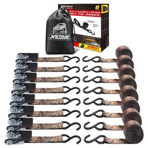 lot 3291 image: XSTRAP STANDARD Ratchet Straps, 900 LB Break Strength, 8-Pack 10FT Ratchet Tie Down Straps Set for Motorcycle Straps Tie Downs, Appliances, Lawn Equipment, Logistic Cargo Straps for Trucks(Camouflage)