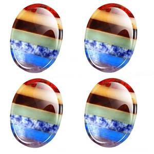 lot 3297 image: Roowest 4 Pcs Thumb Worry Stone for Anxiety Natural Crystal Healing Stone Chakras Amethyst Tiger Eye Quartz Pocket Hug Gift for Office Stress Meditation(Chakra Crystal,Oval)